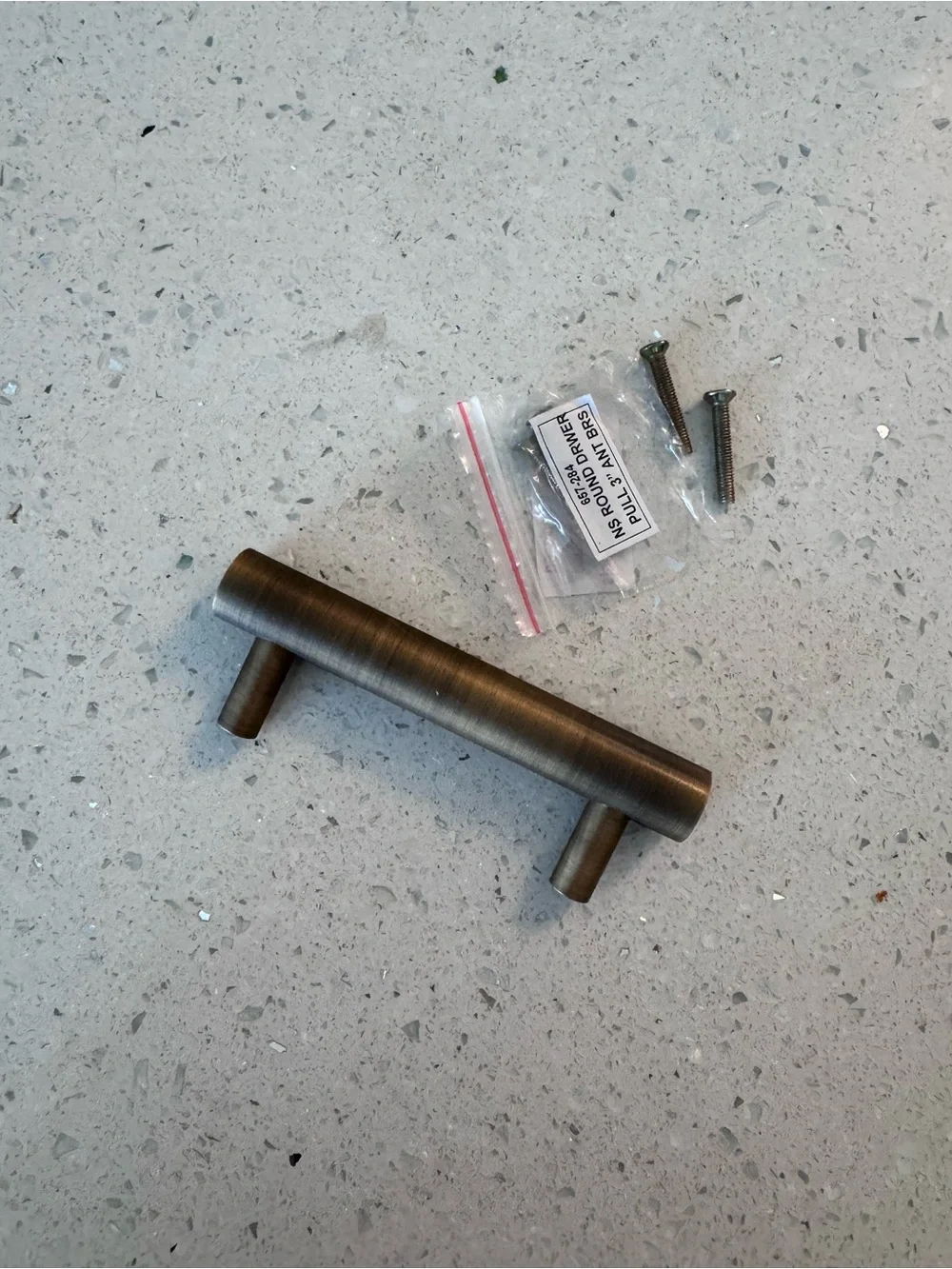 Round 3” Antique Brass Bar Pull